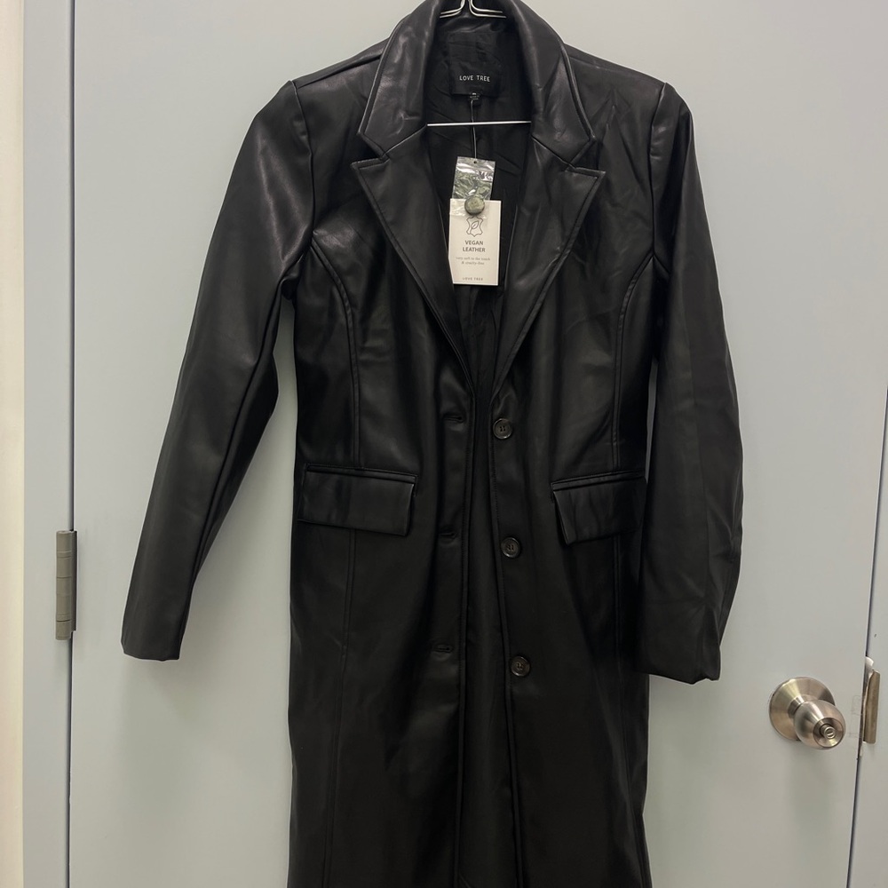 Love Tree Black Leather Jacket